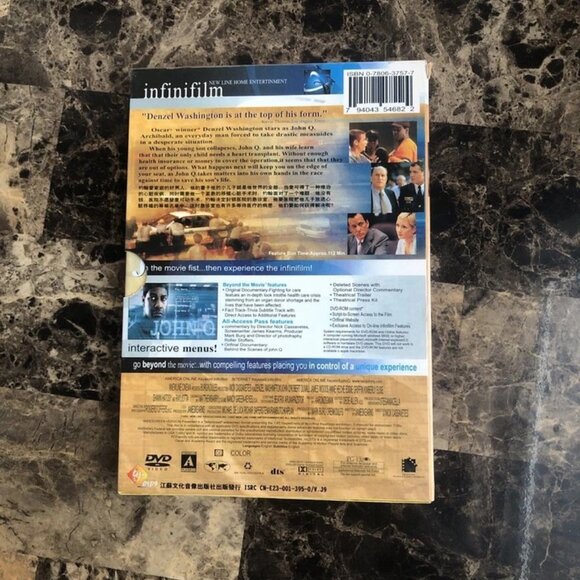 John Q (DVD, 2002) With Denzel Washington Cardboard & Plastic Case Holder - Picture 2 of 10